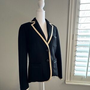 J. Crew Black Blazer with Cream Piping